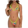 Women's Swimwear Women's Fashion Solid Color Sexy Hollow Open Back Bikini Swimsuit Split