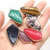 Pendant Necklaces Natural Stone Pointed Shield Shape Quartz Charms For Jewelry DIY Necklace Bracelet Earring Accessories Making 20x40mm
