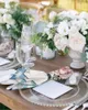 Table Napkin 4pcs Flower Plaid Vase Blue Square Napkins 50cm Party Wedding Decoration Cloth Kitchen Dinner Serving