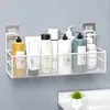 Bathroom Shelves Black WallMounted Bathroom Shelf Shower Shampoo Rack Kitchen Condiment Storage Basket Toilet Soap Holder Bathroom Organizer 230503