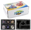 Dönen Top B-X Toupie Patlama Beyblade Üst 6pcs Metal Booster Gyroskop oyuncak set 2pcs Launchers kombinasyonu Kutu 230504