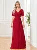 Party Dresses Lucyinlove Kort ärmar V-Neck Chiffon Cocktail Dresses A-Line Mermaid Prom Clows Wedding Party Dress Women Party Evening Dress 230504