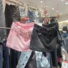 Faldas Moda minifalda de mezclilla sexy mujer niña una línea hakama bolso cadera Y2K gótico rosa 230428