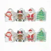 Present Wrap 4st Clear Window Muffin Christmas Paper Candy Box Santa Claus Kids Cake Packaging Partg Merry Party Supplies