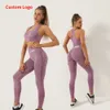 Yoga outfit 2 pc's naadloze vrouwen yoga set workout sportkleding sportschool kleding actieve sport bh hip hip vrouwelijke legging fitness pak broek p230504