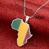 Подвесные ожерелья Африка Карта Мали Золотой украшение ювелирных изделий Африканская республика дю -подарок