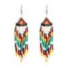 Boucles d'oreilles pendantes BOHO fait à la main multicolore perles de rocaille gland Long lustre goutte femme bijoux cadeau