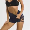 Dames shorts vrouwen met hoge taille yoga sexy naadloze snel drogende sportschoolzijde kruis holle fitness zomervoorspaal