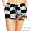 Men's Tracksuits Summer Funny Print Men Tank Tops Women Speed Racer Checkered Flag Beach Shorts Sets Fitness Vest