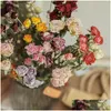 Couronnes de fleurs décoratives 15pcs couleur mélangée séchée mini bouquet de roses romantique bulle nutral petite fleur sèche mariage maison noël Dhhwp