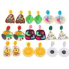 Ohrringe baumeln U-Magische Süße Note Orange Mond Blume Geometrische Ohrringe Für Frauen Mode Tiger Candy Farbe Arcylic Schmuck