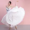 Scen Wear 90 cm 720 Degrees Paso Doble Flamenco Ballet Modern Dance Expansion Kjol Burgundy Röd vit svart vuxen Elastisk midja lång tutu