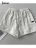 Shorts pour femme Jielur Cool taille haute été Sport Shorts femmes noir mode coréenne ample jambe large court décontracté M-XXL Chic femme blanc Shorts 230504