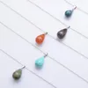 Correntes Moda Cristal Natural Pedra Drop Penas Pequenas Colares de Pingente 2023 Declaração Bohemian for Women Jewelry Chaker Chain Chain
