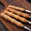 Wood Handle Tableware Set 4Pcs/Set Knife Fork Spoon Dinnerware Stainless Steel Wedding Favour Gift Flatware Steak Knife Scoop BH8546 TQQ