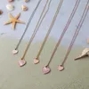 Hanger kettingen mavis haas roze zee shell hart roestvrijstalen ketting met samll en grote natuurlijke zeeschelpketting als moederdag