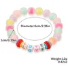 Pulseiras de arco -íris de miçangas acrílicas coloridas moda feminina jóias de pulseira Bracelete de combinação multicolor