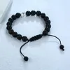 Bracelets porte-bonheur 8mm Pierre Naturelle Yoga Perlé Bracelet Pour Femmes Hommes Fille Ami Corde Tressé Bracelet Couples Cadeaux