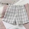 Women's Shorts ITOOLIN Women Irregular Tweed Shorts Spring Plaid Buttons Shorts A-line Wide Leg Skirts For Women High Waist Skirts 230504