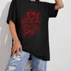 Camisetas masculinas T-shirt homens homens y2k street tops harajuku dragão mito gótico de impressão de manga curta de manga curta plus size shirt de tamanho grande solto 230504