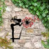 Dekoracje ogrodowe kreatywne kwiaty rzeźba sylwetka dekoracje na zewnątrz metalowe sztuka żelaza domowe podwórko figurki ścianowe ręczne rzemiosło Statua 230504