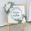 Dekorative Blumen 2 teile/satz Künstliche Hochzeit Bogen Weiße Rose Willkommensschild Blume Geburtstagsfeier Hintergrund Dekoration