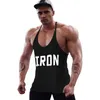 MENS TANK TOPS Gymträning Bodybuilding Y Back Fitness Thin Shoulder Strap Muscle Fit Stringer Printed Extreme Tee 230504