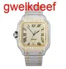 Zegarek luksusowe niestandardowe bling mrożone zegarki białe złoto platowane moiss anite Diamond Watchess 5A Wysoka jakość replikacja mechaniczna KLJR 76DB