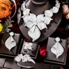 Collier boucles d'oreilles ensemble Soramoore luxe grandes fleurs épanouies bracelet bague bijoux pour femmes mariage mariée