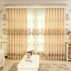 Curtain European Chenille Embroidered Luxury Curtains For Living Room Bedroom Blackout Beige Elegant Tulle Valance Custom Window