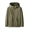 Men's Jackets Fashion Brand Spring And Autumn Style Men's Hooded Work Jacket Casual Loose Plus Size