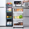 Organization 13cm Narrow Rolling Slim Utility Storage Cart with Wheels MultiLayer Pantry Kitchen Organizer Fruit Vegetable Shelves