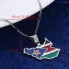 Pendentif Colliers En Acier Inoxydable À La Mode Émail Soudan Du Sud Carte Collier Mode De Pays Cartes Bijoux