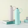 Ny 500 ml utomhus rostfritt stål Isoleringskopp Silikon rep Portable Sports Water Cup Men's and Women's Simple Straw Thermos Cup Express B0039