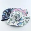 Berets moda vintage motyl nadruk czapki wiadra dla kobiet panama letnie odwracalny hat rybacki Hip Hop Cap Chapeau Femme