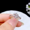Кластерные кольца Moissan Diamond Ring 925 Silver Classic Six Claw Свадьба