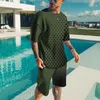 Heren tracksuits Outfit Summer Summer Short Sleeve T -shirt Set Fashion 2 -delige Streetwear 3D Gedrukte Sports Beach Shorts Sportswear 230503