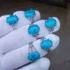 Mix Styles Anelli ovali in pietra turchese sintetica da donna Perline in resina Anello da dito africano Bancarelle per matrimoni per feste