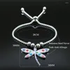 Lien Bracelets En Acier Inoxydable Turquie Oeil Libellule Perle Chaîne Femmes Argent Couleur Islam Bracelet Bijoux Pulseira Feminina B5235S01