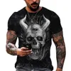 Men S t Shirts Vintage Horror Skull 3D Print T Shirt Summer Classic Casual O nek korte mouw mode losse oversized tops tee shirt heren 230503