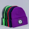 Cappellini da ciclismo USB LED Beanie Multiuso Mantieni caldo Cappello Luci Ricaricabile Staccabile Luminosità a 3 marce Unisex per la pesca notturna