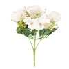 装飾花シルククロステーブルセンターピースリアルな牡丹ローズパーティーウェディング人工花ロマンチックなハンドヘルドシューティングポッププロップ