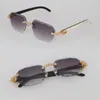 Pass elmas test cihazı lüks gözlükler el yapımı ayar moissanit güneş gözlükleri erkekler için kadınlar orijinal beyaz siyah Buffalohorn çınağı elmas kesim güneş gözlüğü