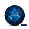 Wanduhren Mason Logo Silent Nonticking Clock Master Home Decor Hanging Watch Tempelritter Freimaurerloge Art Drop Delivery Garden Dhv2O