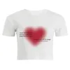 Tshirt femme Aesthetic Heart print femmes Tshirt anime lettre kawaii 90s crop tops Été manches courtes Tees kpop streetwear y2k vêtements dame 230503