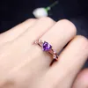 Trouwringen JK Romantisch voorstel sieraden voor vrouwen met helder paars hartvormige cz stenen verlovingsring rose goud kleurcadeau