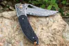 M6715 Damascus Flipper складной нож складной нож G10/стальная ручка с головкой шариковые подшипники быстро открытые карманные ножи EDC с кожаной оболочкой