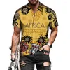 Męskie koszulki męskie w stylu plażowym afrykańskie kolorowe drukowane letnie impreza świąteczna bluzki bluzki męskie odzież mody chemise homme