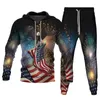 Męskie dresy śladowe USA National Flag Tracksuit lipca czwarty Stany Zjednoczone Ameryka Niepodległość Dzień Niepodległości Mężczyźni Zestawy ubrania