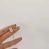 Studörhängen Korean Retro Fake Piercing Geometric Square Cube for Women Tassel Chain Long Cuff Smycken
